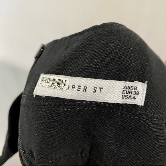 Cooper St Women’s Follow Me Sleeveless Linen Blend Midi Sheath Dress Black NWOT - Picture 4 of 8